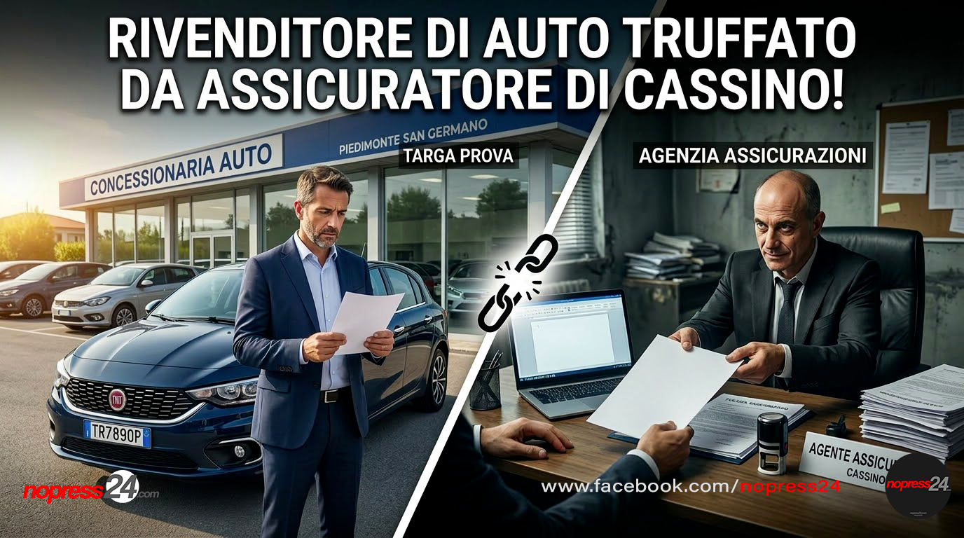 Cassino, lo scandalo delle polizze fantasma: truffato noto rivenditore di auto di Piedimonte San Germano.
